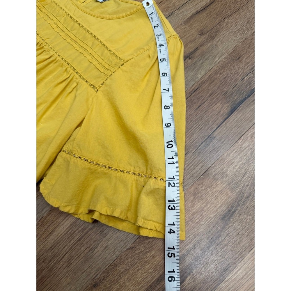 Old Navy Mustard Yellow Boho Peasant Blouse Medium‎ Relaxed Fit Short Sleeve - Picture 9 of 9